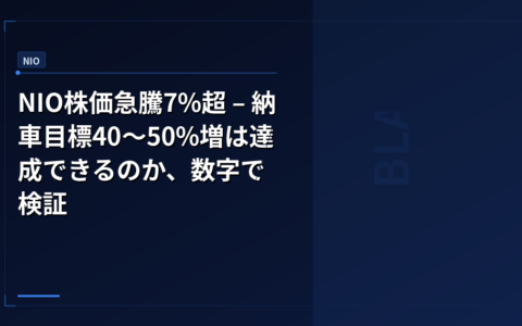 NIO株価急騰7%超 – 納車目標40〜50%増は達成できるのか、数字で検証