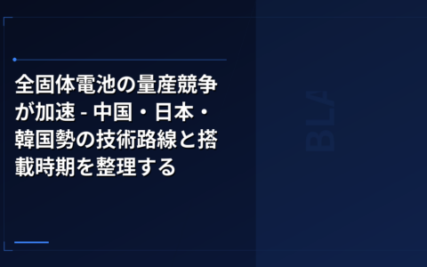 全固体電池の量産競争が加速 – 中国・日本・韓国勢の技術路線と搭載時期を整理する