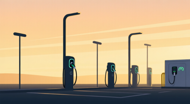 急速充電ステーションの風景